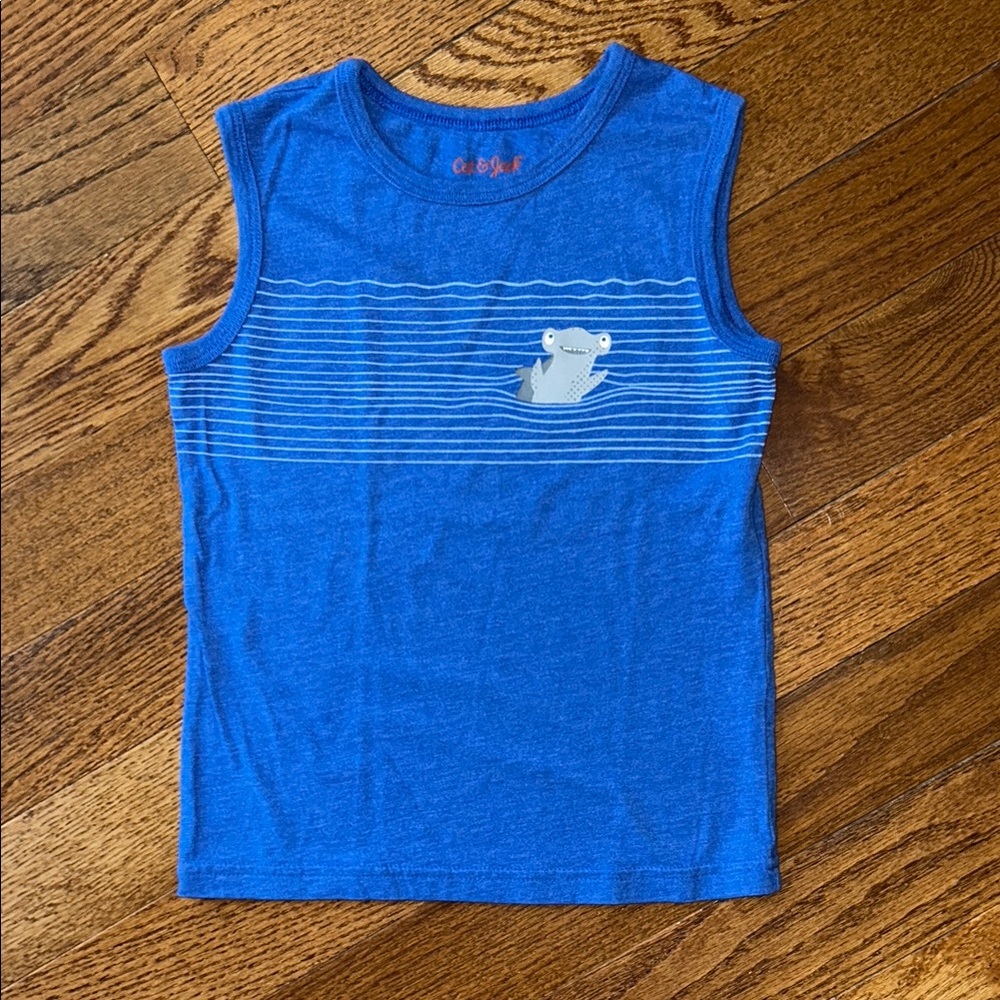 Boys Cat & Jack Blue Shark Tank Top Size 5T